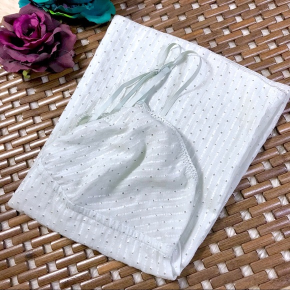 The Limited Cotton Sparkle Camisole - Green Sz Med - Picture 3 of 9